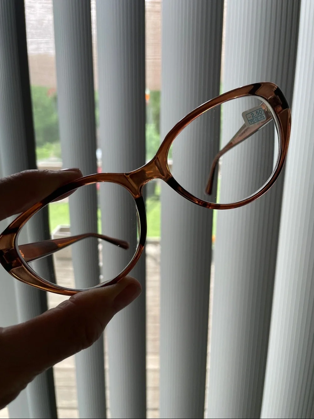 NWT brown cat eye minus glasses - 2.50 near sighted lens myopia